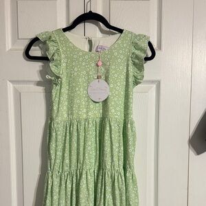 SweetHoney girls green flower dress